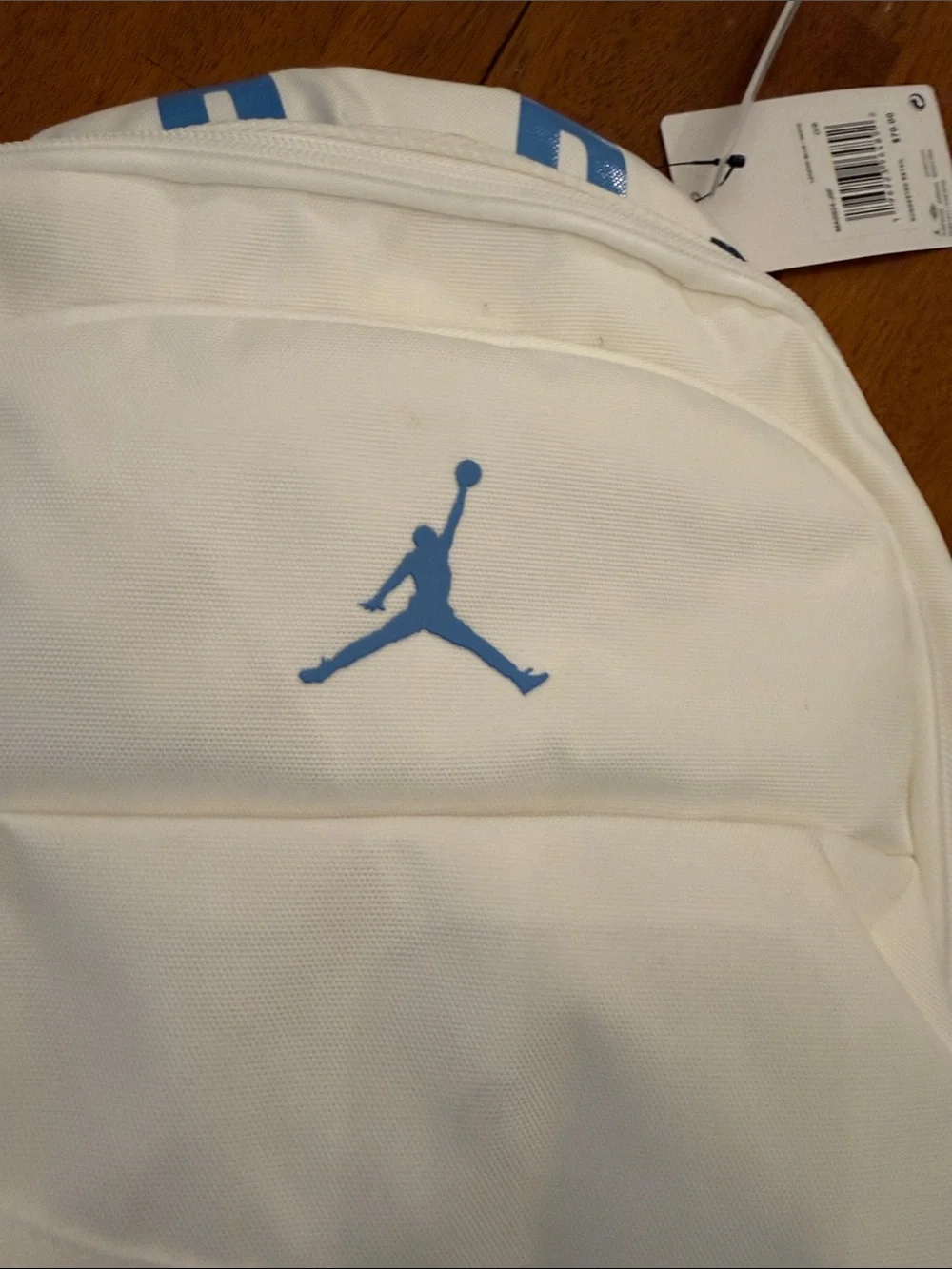 Jordan White and Light Blue Backpack